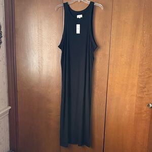 Lou & Grey Classic Black Sleeveless Maxi Dress - Minimalist Style NWT Sz XXL